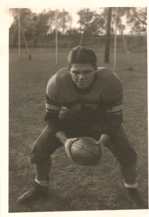 My father, James R. Kerin, as a Mount Vernon High football player in the years before World War II.
