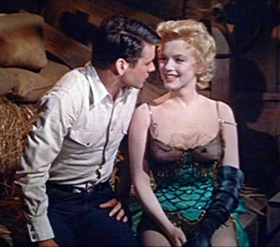 Don Murray and Marilyn Monroe in the film version of "Bus Stop." 