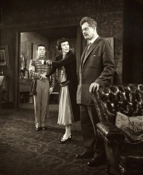 Timmy Everett, Eileen Heckard, and Frank Overton in a Broadway production of "The Dark at the Top of the Stairs." 